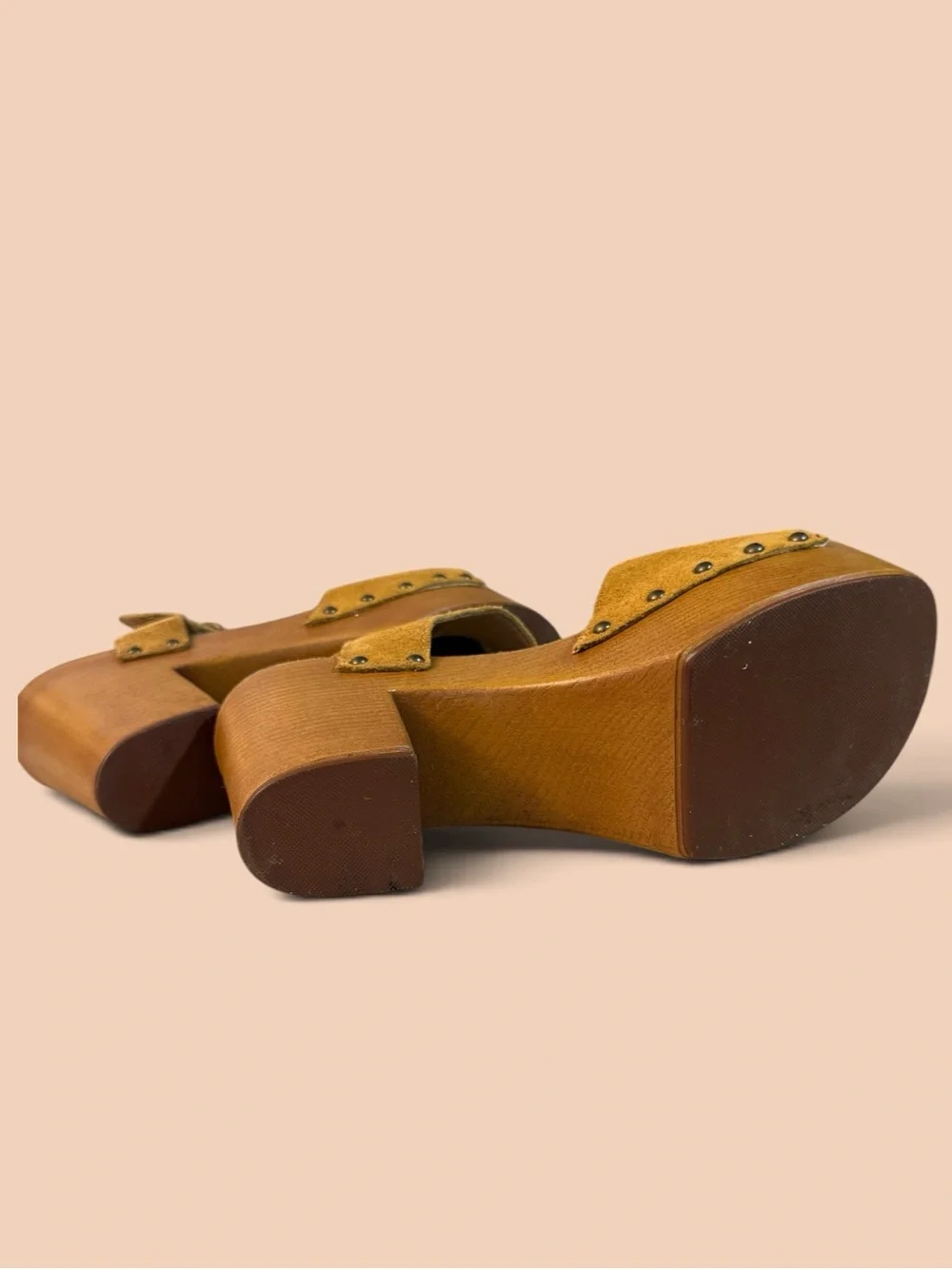 Steve Madden Lagunna Suede Platform Clog Sandals Tan Brown Size 8